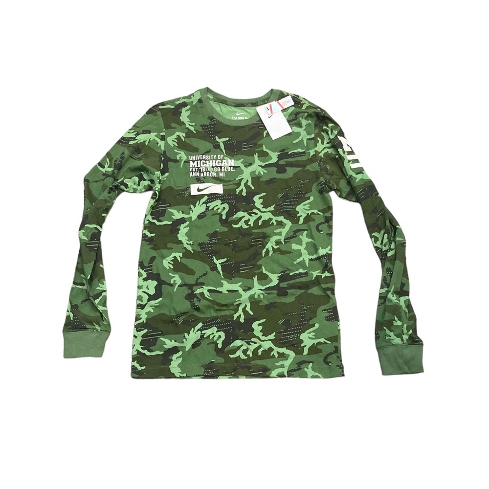 Michigan Wolverines Nike Men’s Long Sleeve Military Camo Shirt Small